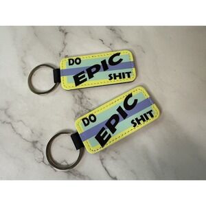 SUBLIMATION‎   Key Chain handmade "Epic" funny  black faux leather back